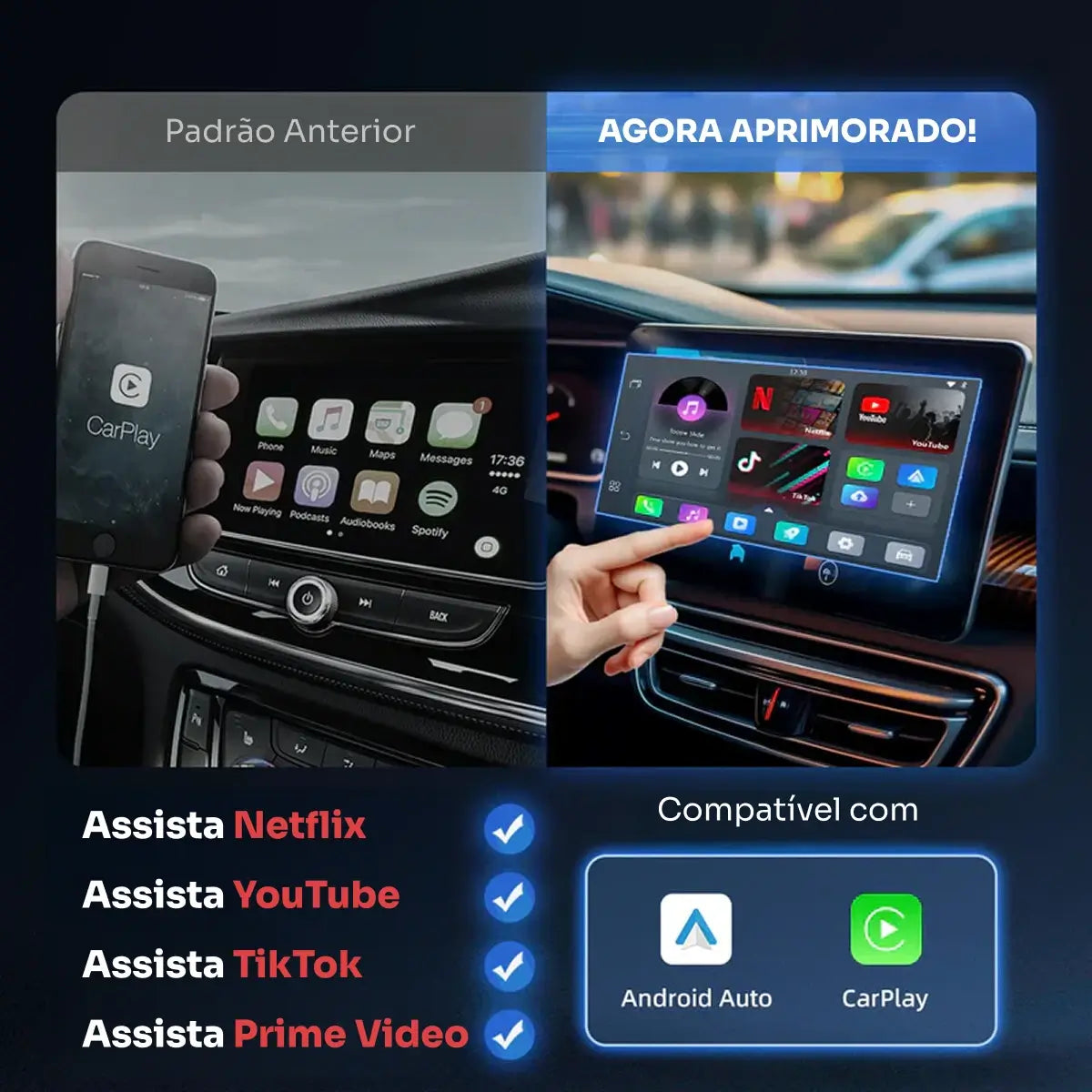 Ottocast Pro 2025 - Streaming/Canais de TV/Android Auto/Apple CarPlay